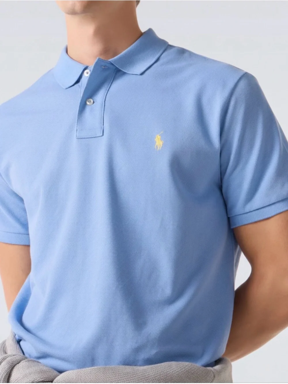 Polo Ralph‎ Lauren Light Blue Short Sleeve Cotton Polo Shirt Size Medium